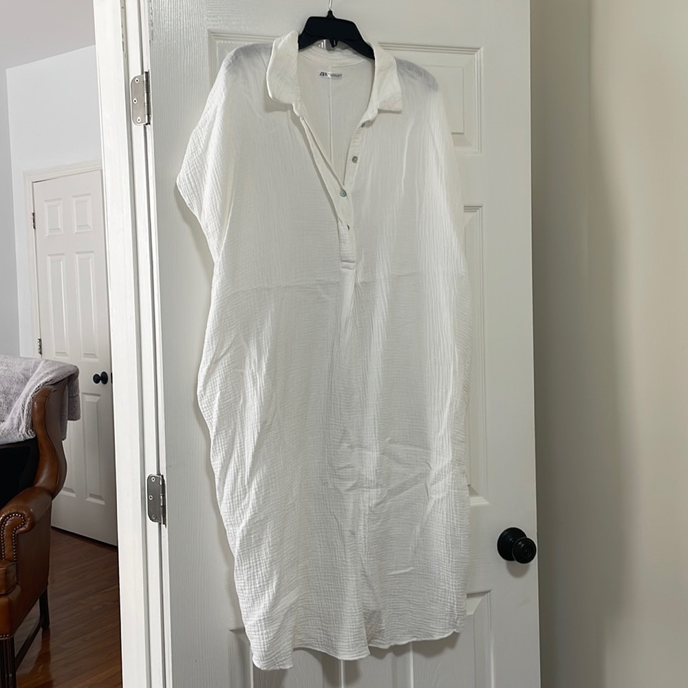 Zara white cotton dress - size M/L
